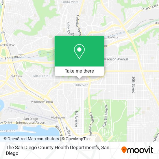Mapa de The San Diego County Health Department's