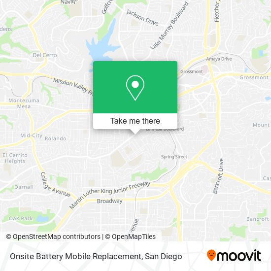 Mapa de Onsite Battery Mobile Replacement