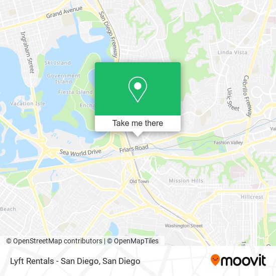 Mapa de Lyft Rentals - San Diego