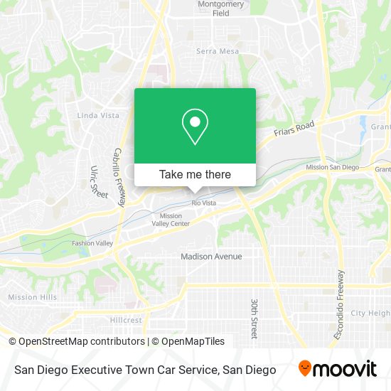 Mapa de San Diego Executive Town Car Service