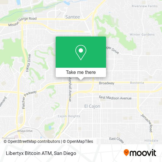 Mapa de Libertyx Bitcoin ATM