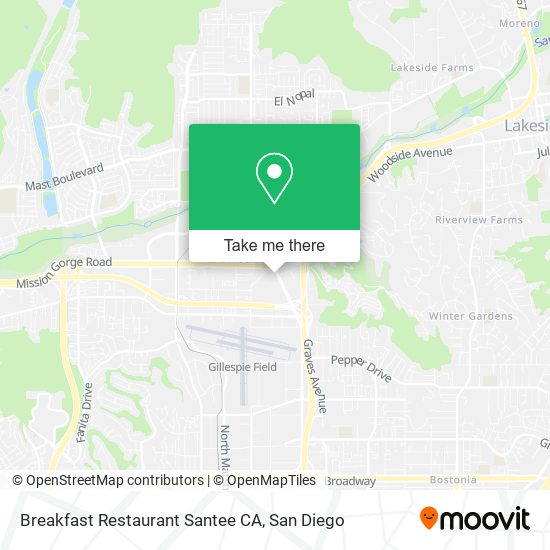 Mapa de Breakfast Restaurant Santee CA