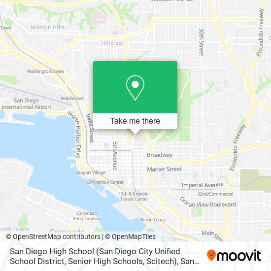 San Diego High School (San Diego City Unified School District, Senior High Schools, Scitech) map