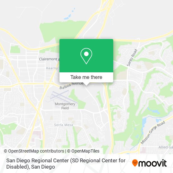 Mapa de San Diego Regional Center (SD Regional Center for Disabled)