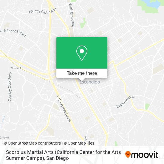 Mapa de Scorpius Martial Arts (California Center for the Arts Summer Camps)
