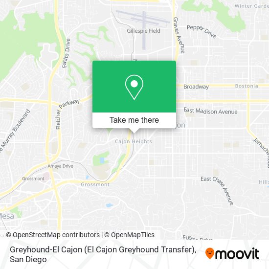 Greyhound-El Cajon map