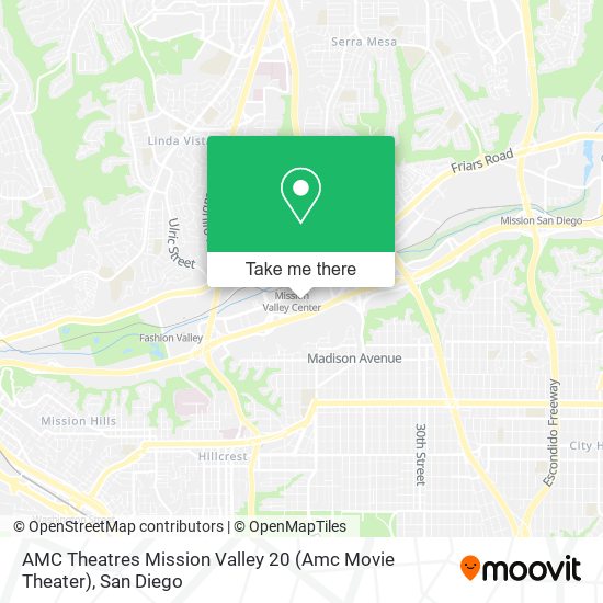 Mapa de AMC Theatres Mission Valley 20 (Amc Movie Theater)