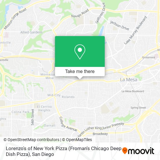Mapa de Lorenzo's of New York Pizza (Froman's Chicago Deep Dish Pizza)