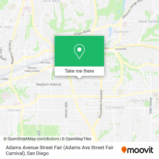Mapa de Adams Avenue Street Fair (Adams Ave Street Fair Carnival)