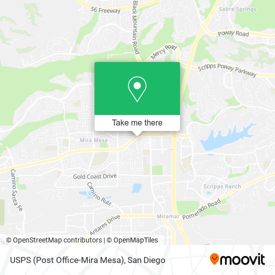 Mapa de USPS (Post Office-Mira Mesa)