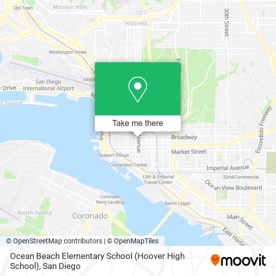 Mapa de Ocean Beach Elementary School (Hoover High School)