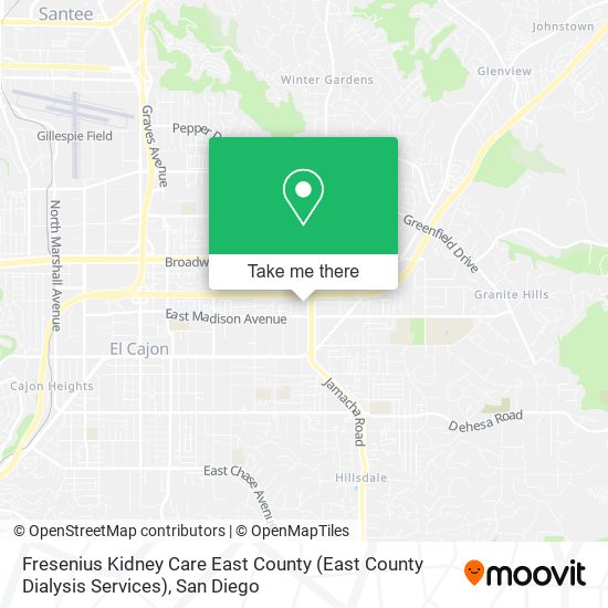 Mapa de Fresenius Kidney Care East County (East County Dialysis Services)