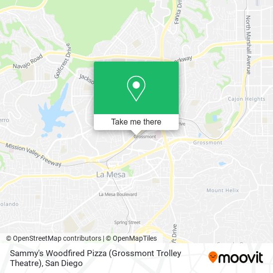 Mapa de Sammy's Woodfired Pizza (Grossmont Trolley Theatre)