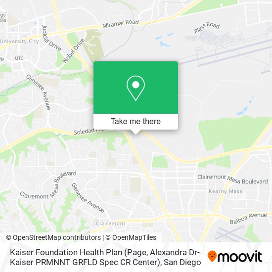 Kaiser Foundation Health Plan (Page, Alexandra Dr-Kaiser PRMNNT GRFLD Spec CR Center) map