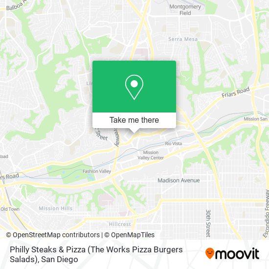 Mapa de Philly Steaks & Pizza (The Works Pizza Burgers Salads)