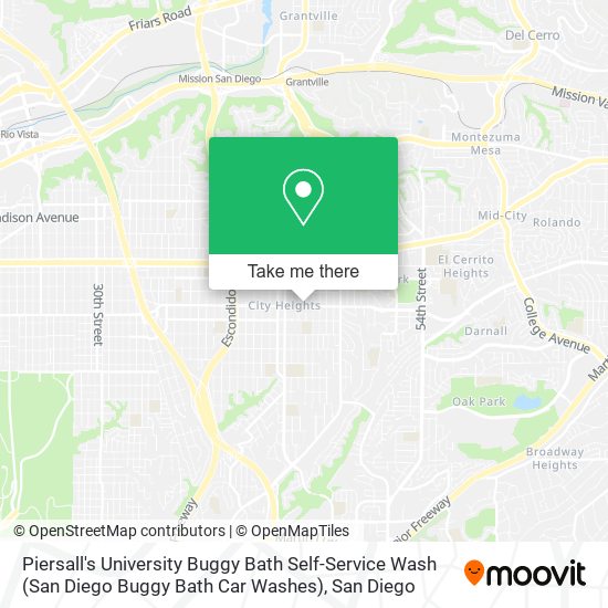 Mapa de Piersall's University Buggy Bath Self-Service Wash (San Diego Buggy Bath Car Washes)