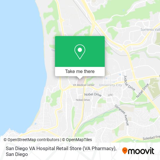 Mapa de San Diego VA Hospital Retail Store (VA Pharmacy)
