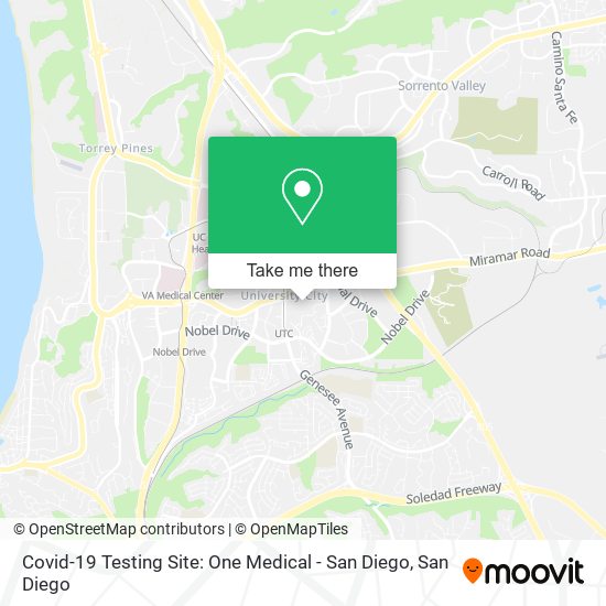 Mapa de Covid-19 Testing Site: One Medical - San Diego