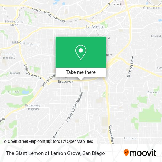 The Giant Lemon of Lemon Grove map