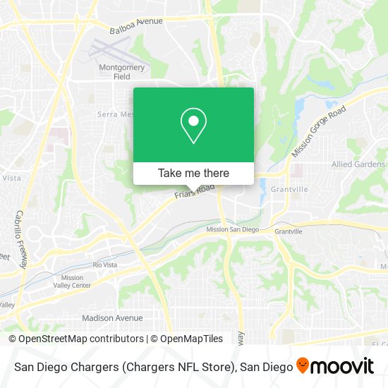 Mapa de San Diego Chargers (Chargers NFL Store)