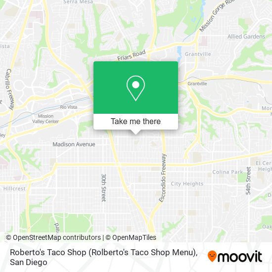 Mapa de Roberto's Taco Shop (Rolberto's Taco Shop Menu)