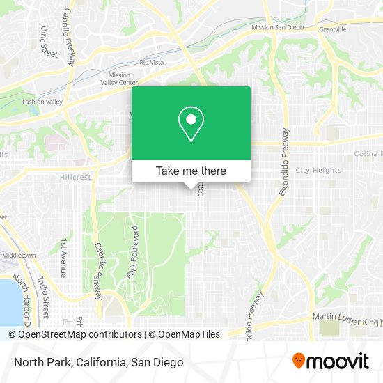 North Park, California map