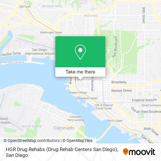 Mapa de HGR Drug Rehabs (Drug Rehab Centers San Diego)