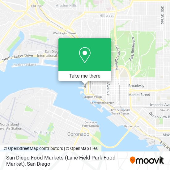 Mapa de San Diego Food Markets (Lane Field Park Food Market)