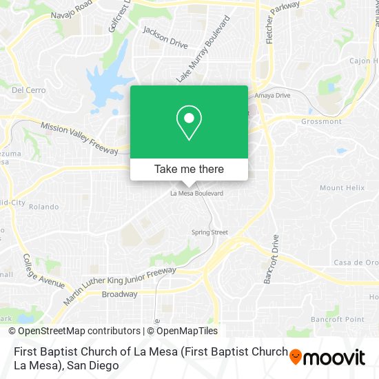 First Baptist Church of La Mesa map