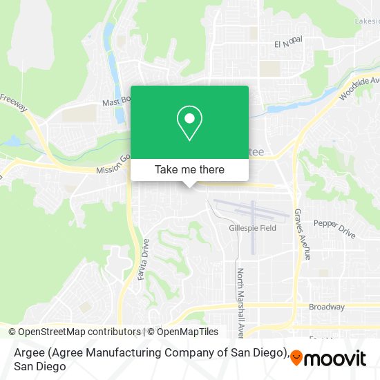 Mapa de Argee (Agree Manufacturing Company of San Diego)