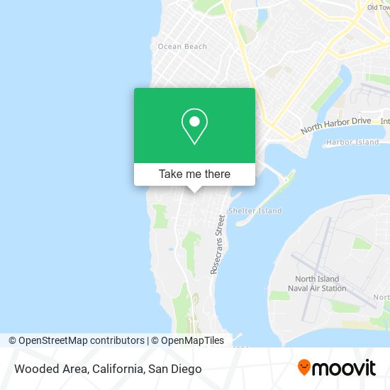 Wooded Area, California map