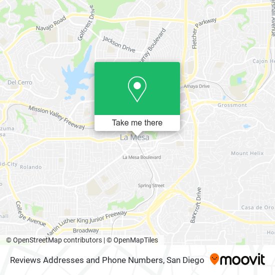 Mapa de Reviews Addresses and Phone Numbers