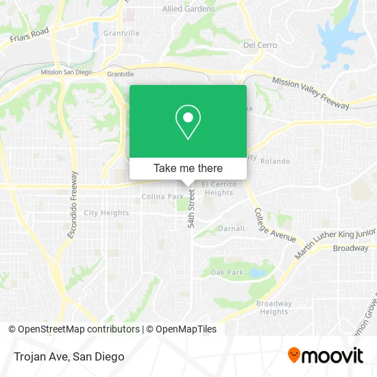 Trojan Ave map
