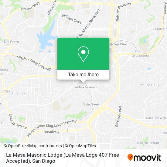 La Mesa Masonic Lodge (La Mesa Ldge 407 Free Accepted) map