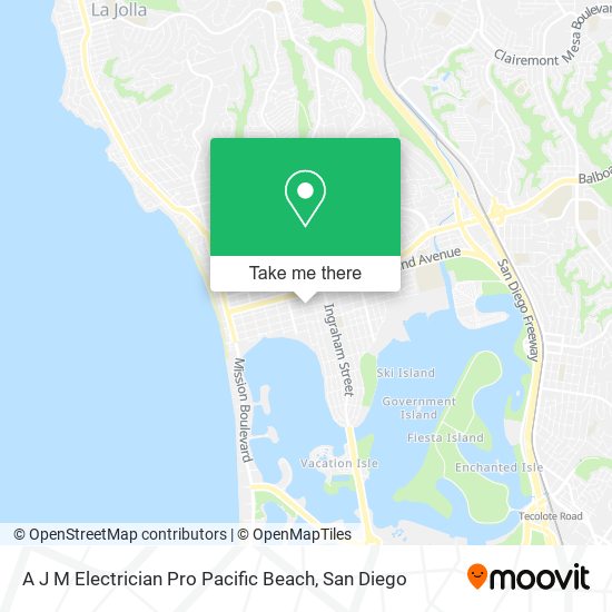 A J M Electrician Pro Pacific Beach map