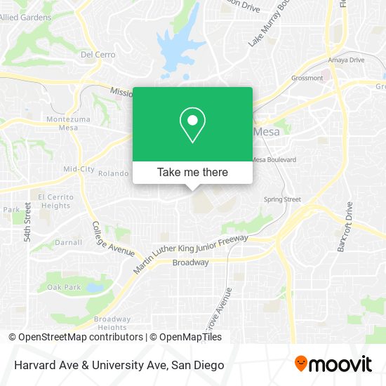 Mapa de Harvard Ave & University Ave