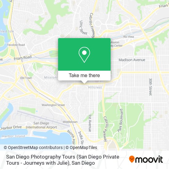 Mapa de San Diego Photography Tours (San Diego Private Tours - Journeys with Julie)