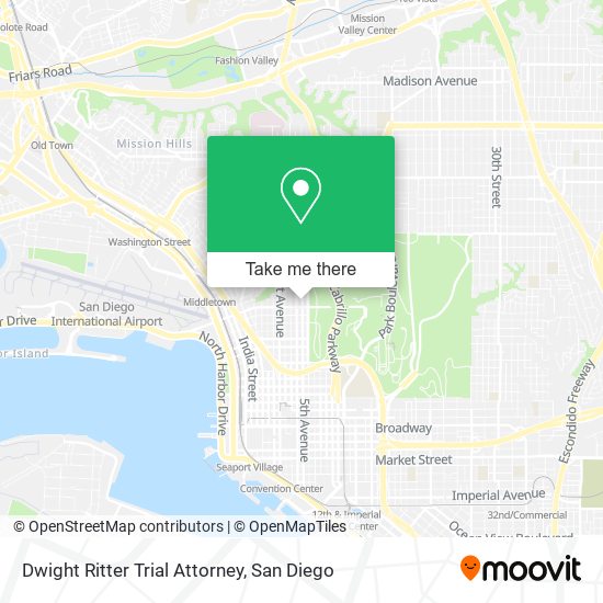 Mapa de Dwight Ritter Trial Attorney