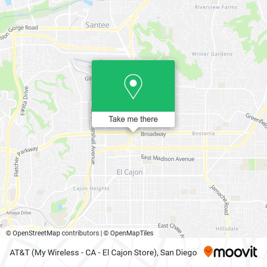 AT&T (My Wireless - CA - El Cajon Store) map