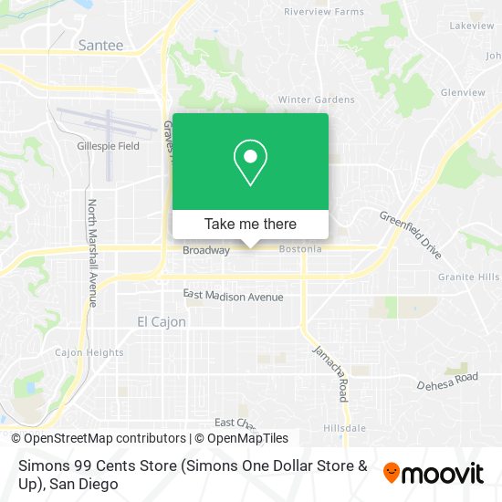 Mapa de Simons 99 Cents Store (Simons One Dollar Store & Up)
