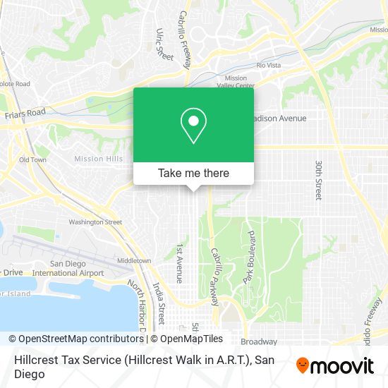 Mapa de Hillcrest Tax Service (Hillcrest Walk in A.R.T.)