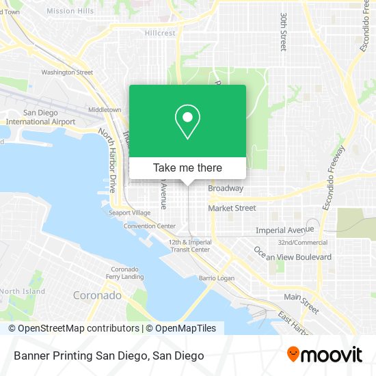Mapa de Banner Printing San Diego