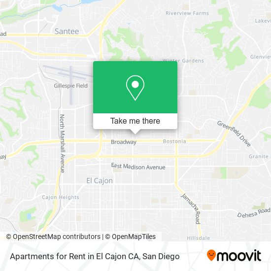 Apartments for Rent in El Cajon CA map