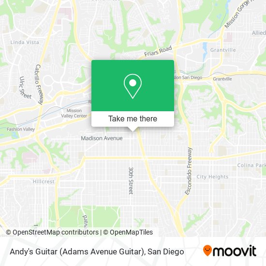Mapa de Andy's Guitar (Adams Avenue Guitar)