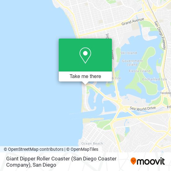 Giant Dipper Roller Coaster (San Diego Coaster Company) map
