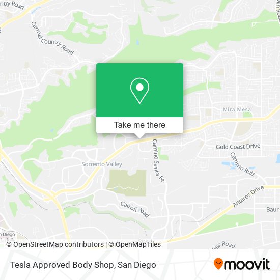 Mapa de Tesla Approved Body Shop