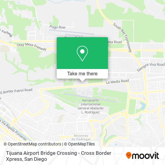 Mapa de Tijuana Airport Bridge Crossing - Cross Border Xpress