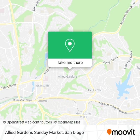 Allied Gardens Sunday Market map