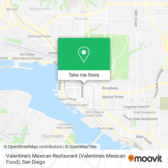 Mapa de Valentine's Mexican Restaurant (Valentines Mexican Food)