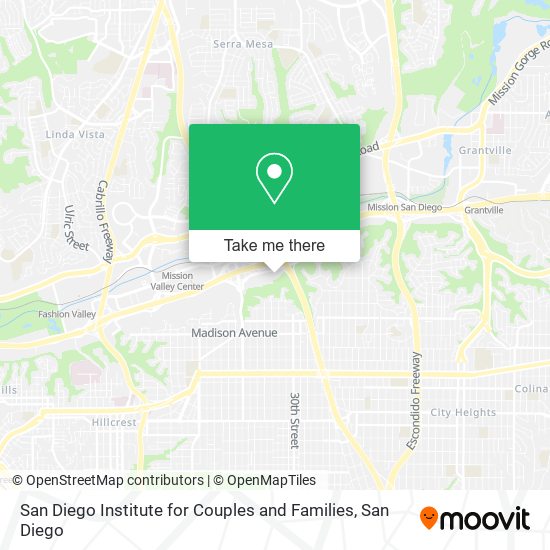 Mapa de San Diego Institute for Couples and Families
